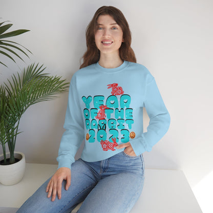 Year of The Rabbit 2023 Sweatshirt, New Year's Eve 2023 Sweatshirt for Women, Retro New Year Sweater, Chinese Rabbit, Lunar New Year Party Gifts