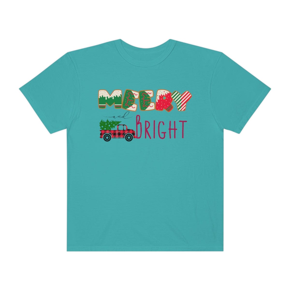 Merry and Bright Comfort Colors, Retro Shirt for Men, Men Christmas T-Shirt, Holiday Tee, New Year Gift, Unisex Garment-Dyed T-shirt