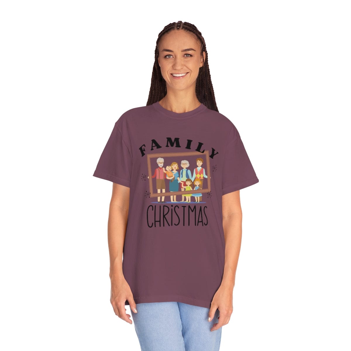 Family Photo Comfort Colors, Christmas Family T-Shirt, Family Photo Shirt, Matching Family Shirt, Christmas Family Gift, Unisex Garment-Dyed T-shirt