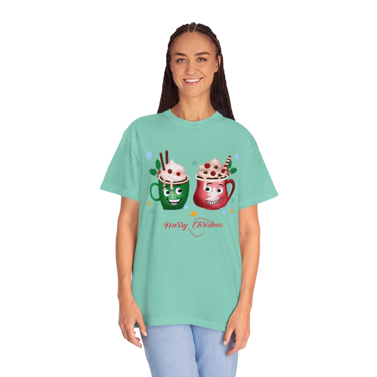 Retro Christmas Comfort Colors Shirt, Christmas Coffee Shirt, Christmas Men Gift, Retro Holiday Shirt, Funny Xmas T-Shirt, Unisex Garment-Dyed T-shirt