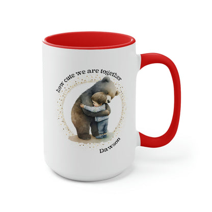 Adorable Boy Bear Two-Tone Love Coffee Mug - Perfect for Kids