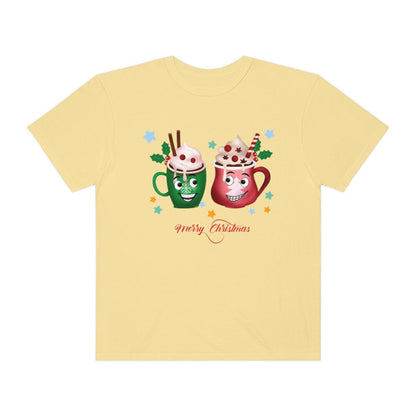 Retro Christmas Comfort Colors Shirt, Christmas Coffee Shirt, Christmas Men Gift, Retro Holiday Shirt, Funny Xmas T-Shirt, Unisex Garment-Dyed T-shirt