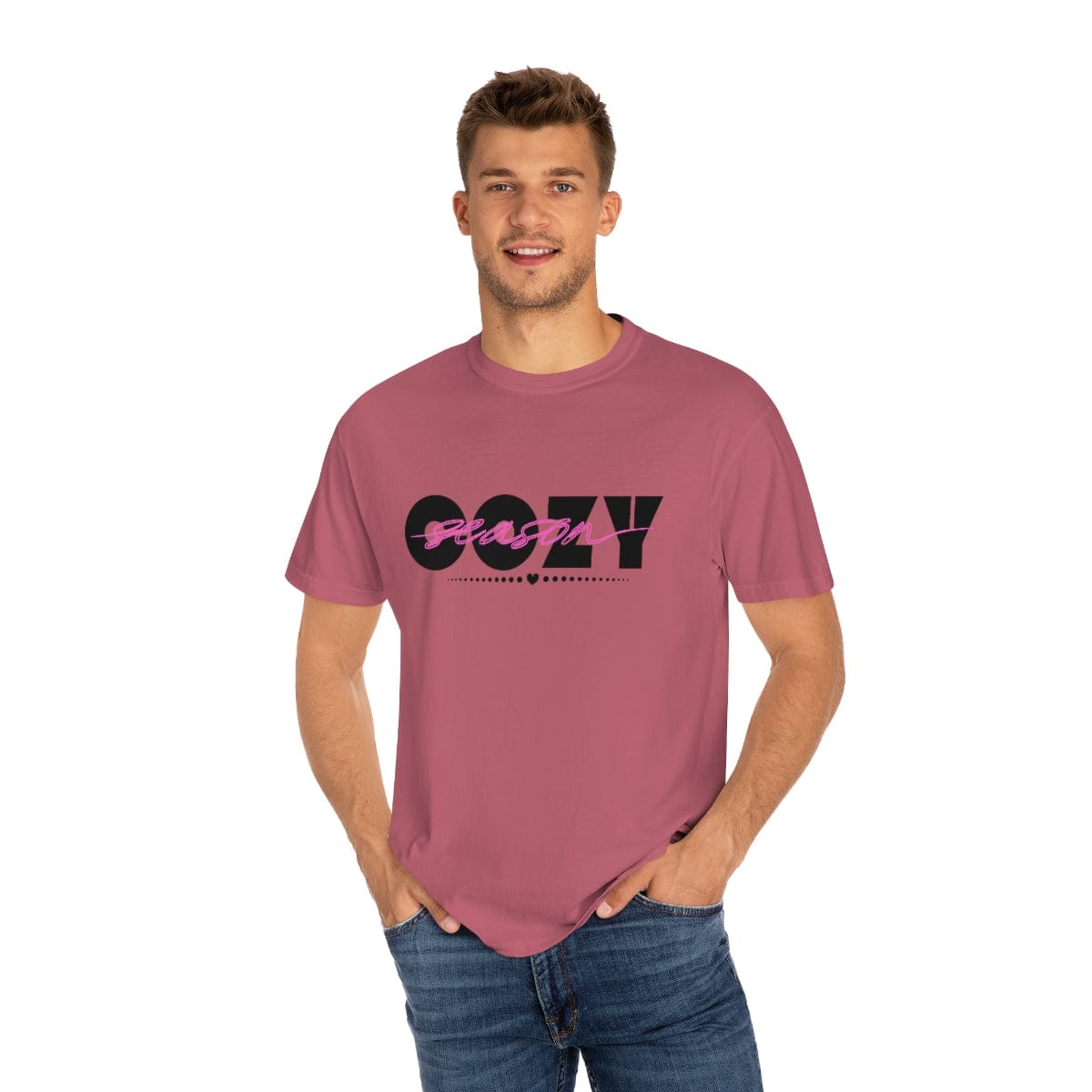 Men Cozy Season Shirt, Comfort Colors Shirt, Cozy Vibes T-Shirt, Fall Shirt, Thanksgiving Gift, Unisex Garment-Dyed T-shirt