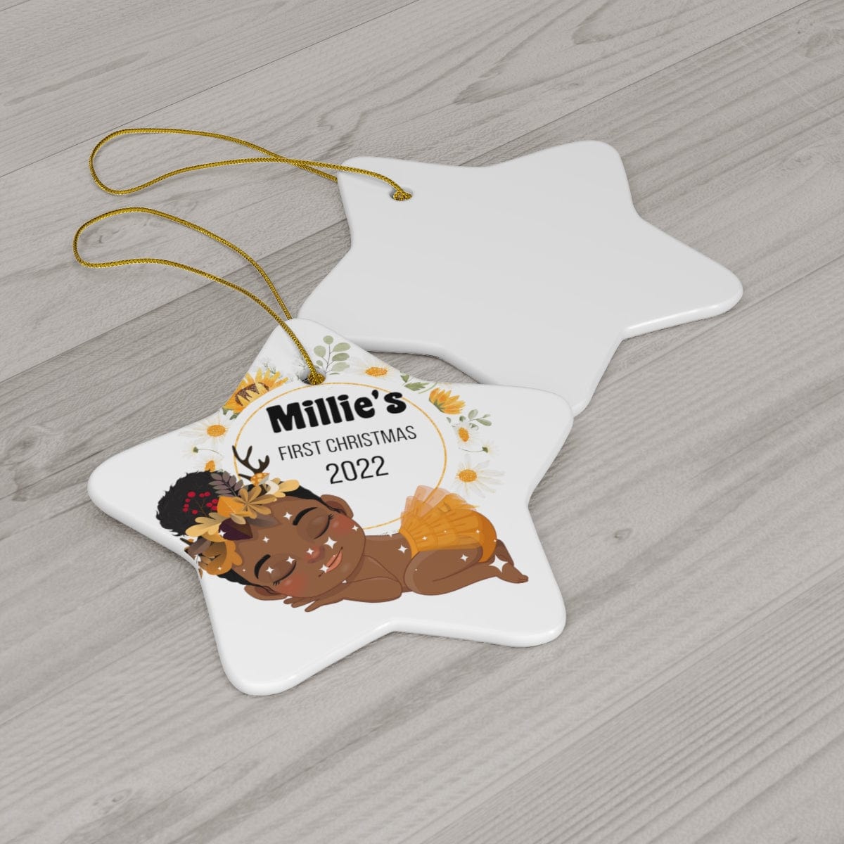 Millie's First Christmas 2022 Custom Ceramic Ornament, 4 Shapes