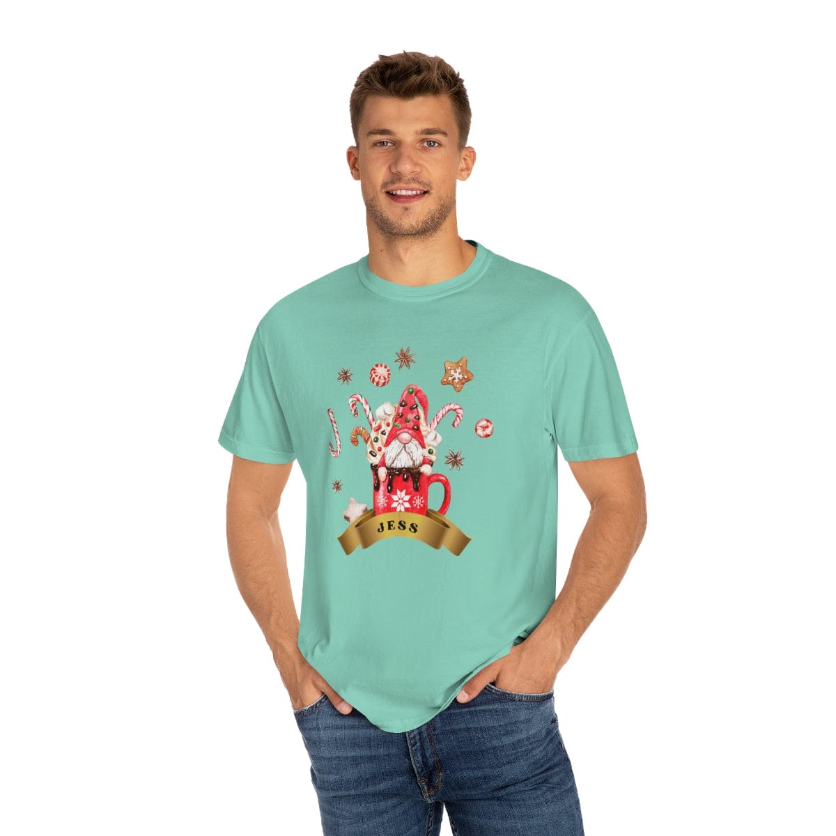 Christmas Gnome Comfort Colors Shirt, Custom Christmas Shirt, Cute Gnomies Christmas Gift, Matching Shirt, Garment-Dyed T-shirt