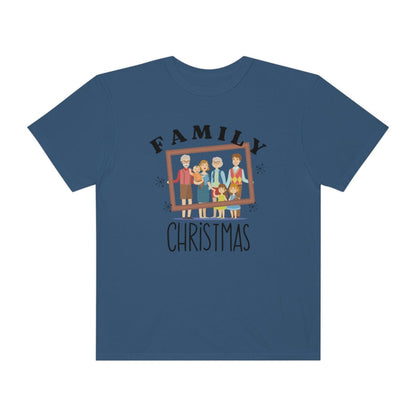 Family Photo Comfort Colors, Christmas Family T-Shirt, Family Photo Shirt, Matching Family Shirt, Christmas Family Gift, Unisex Garment-Dyed T-shirt