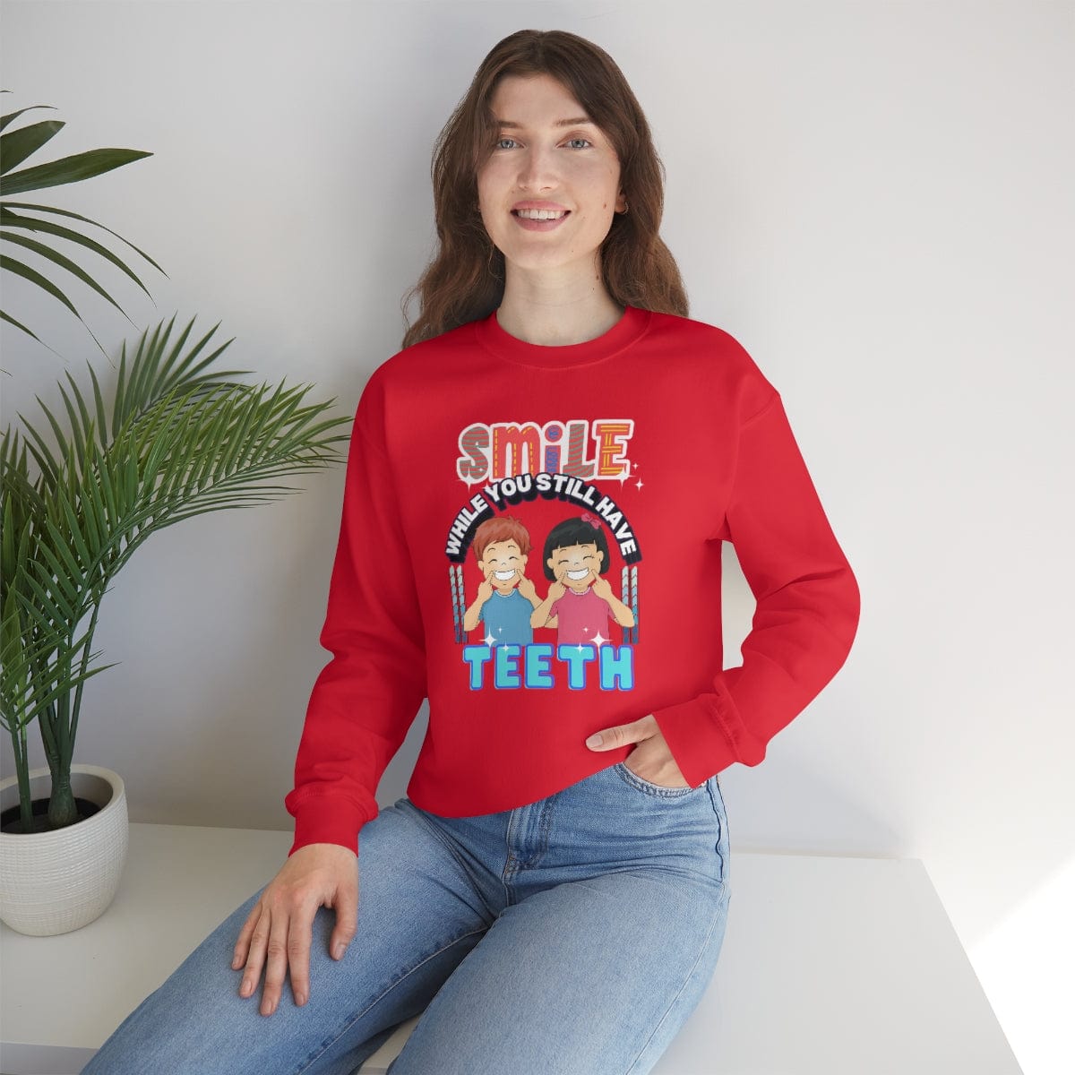 Smile While You Still Have Teeth Sweatshirt, Crewneck Sweatshirt, Mummy Christmas Theme Sweater, Women's Christmas Crewneck, Mom to Be, Gift for Mum