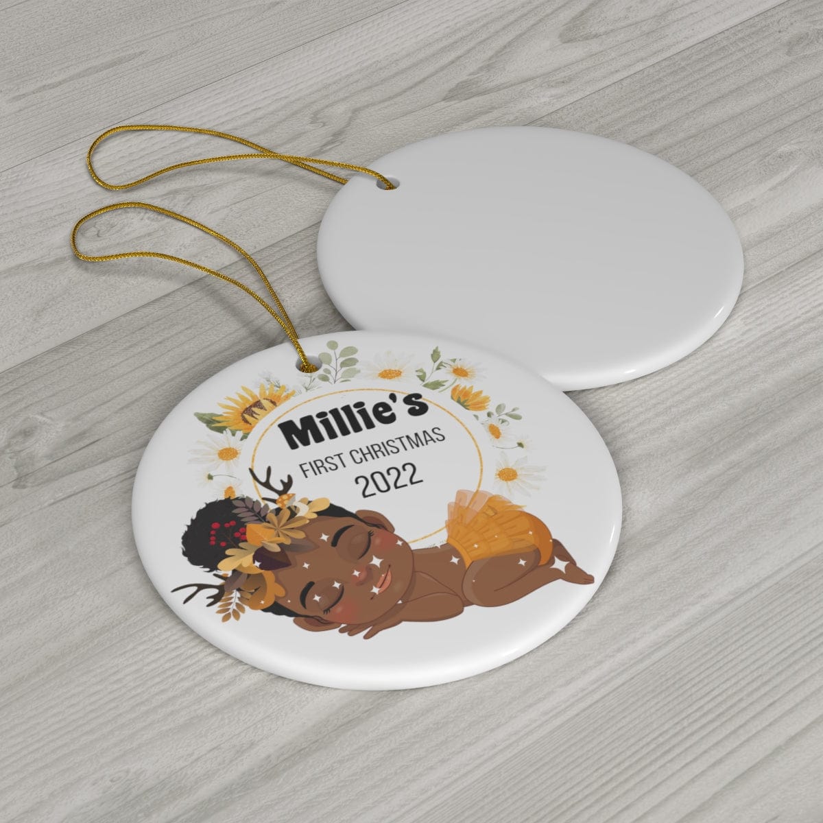 Millie's First Christmas 2022 Custom Ceramic Ornament, 4 Shapes