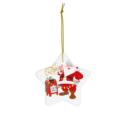 Santa's Mail Christmas Ceramic Ornament, 4 Shapes