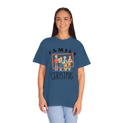 Family Photo Comfort Colors, Christmas Family T-Shirt, Family Photo Shirt, Matching Family Shirt, Christmas Family Gift, Unisex Garment-Dyed T-shirt