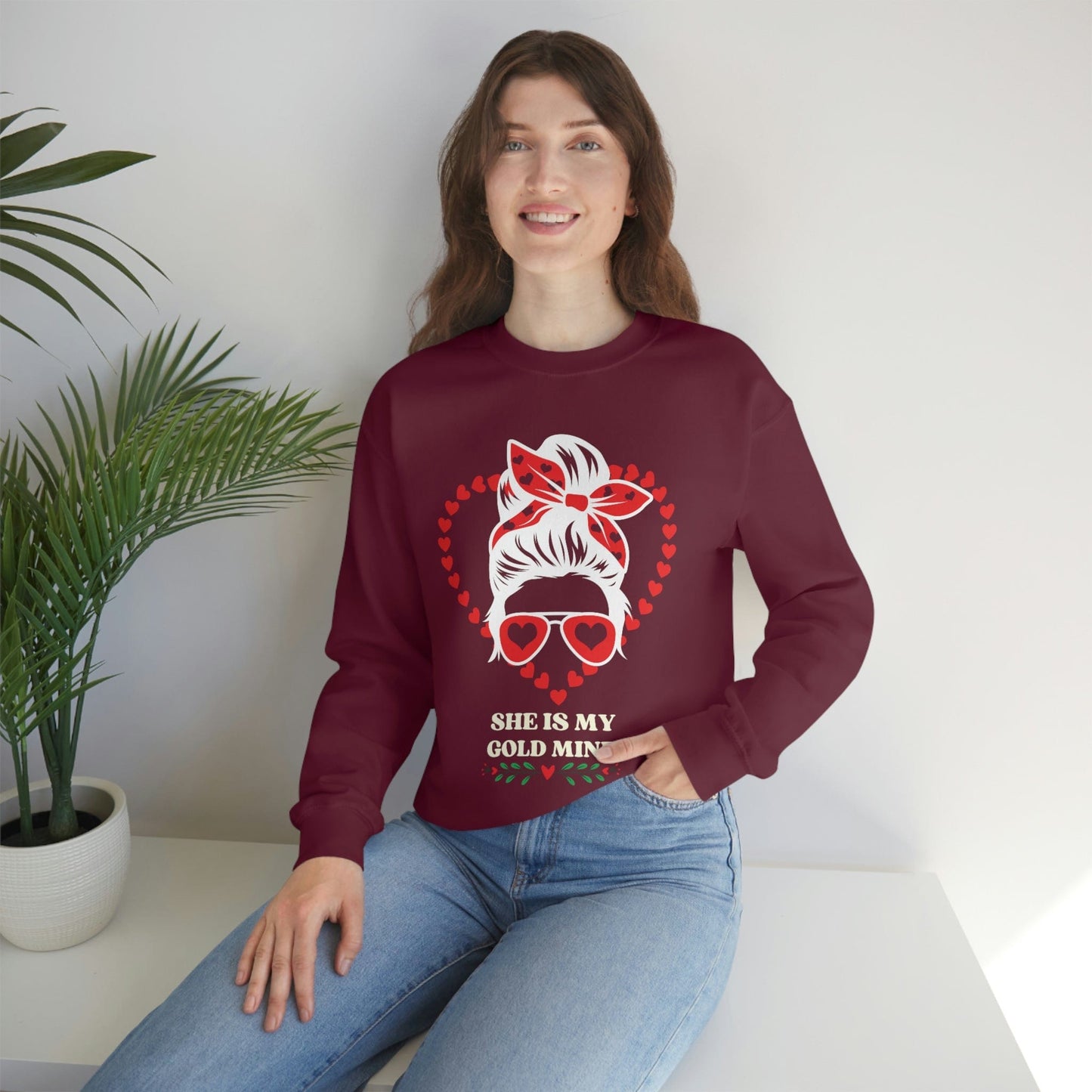 2023 Valentine's Day Gift: "She is My Gold Mine" Sweatshirt for Girlfriend