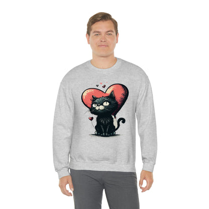 2023 Valentine's Day Sweatshirt: BlakCat with a Heart of Love