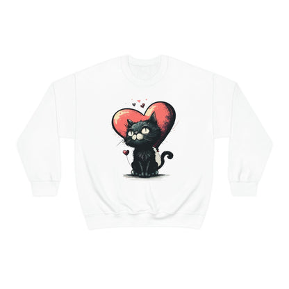 2023 Valentine's Day Sweatshirt: BlakCat with a Heart of Love