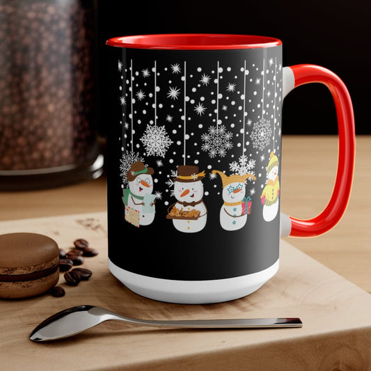 Cute Christmas Mug, Christmas Mug, Xmas Mug, Christmas Gift, Gift for Her 15 oz Two-Tone Coffee Mugs