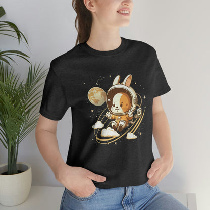 2023 Unisex Ecstatic Funny Hoppy Groovy Easter Bunny Astronaut Space Bunny T-Shirt