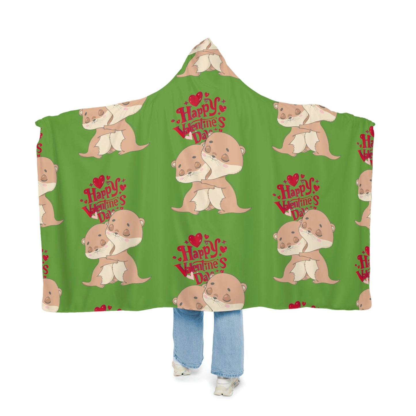 Otter Hug Sherpa Snuggle Blanket - Adorable Otters Holding Each Other - SarsariCreations