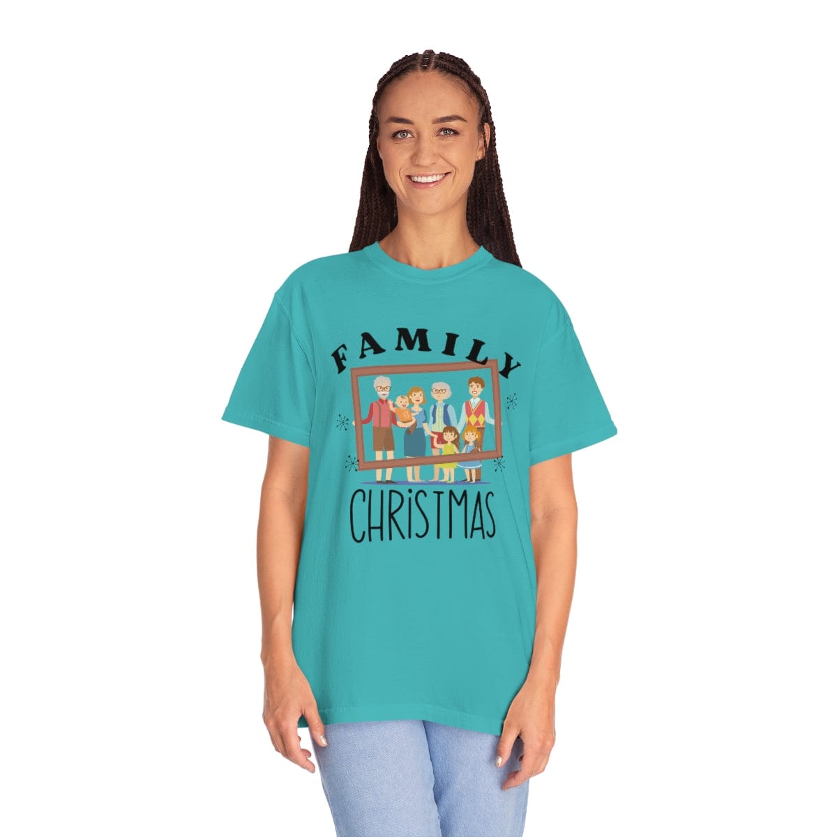 Family Photo Comfort Colors, Christmas Family T-Shirt, Family Photo Shirt, Matching Family Shirt, Christmas Family Gift, Unisex Garment-Dyed T-shirt