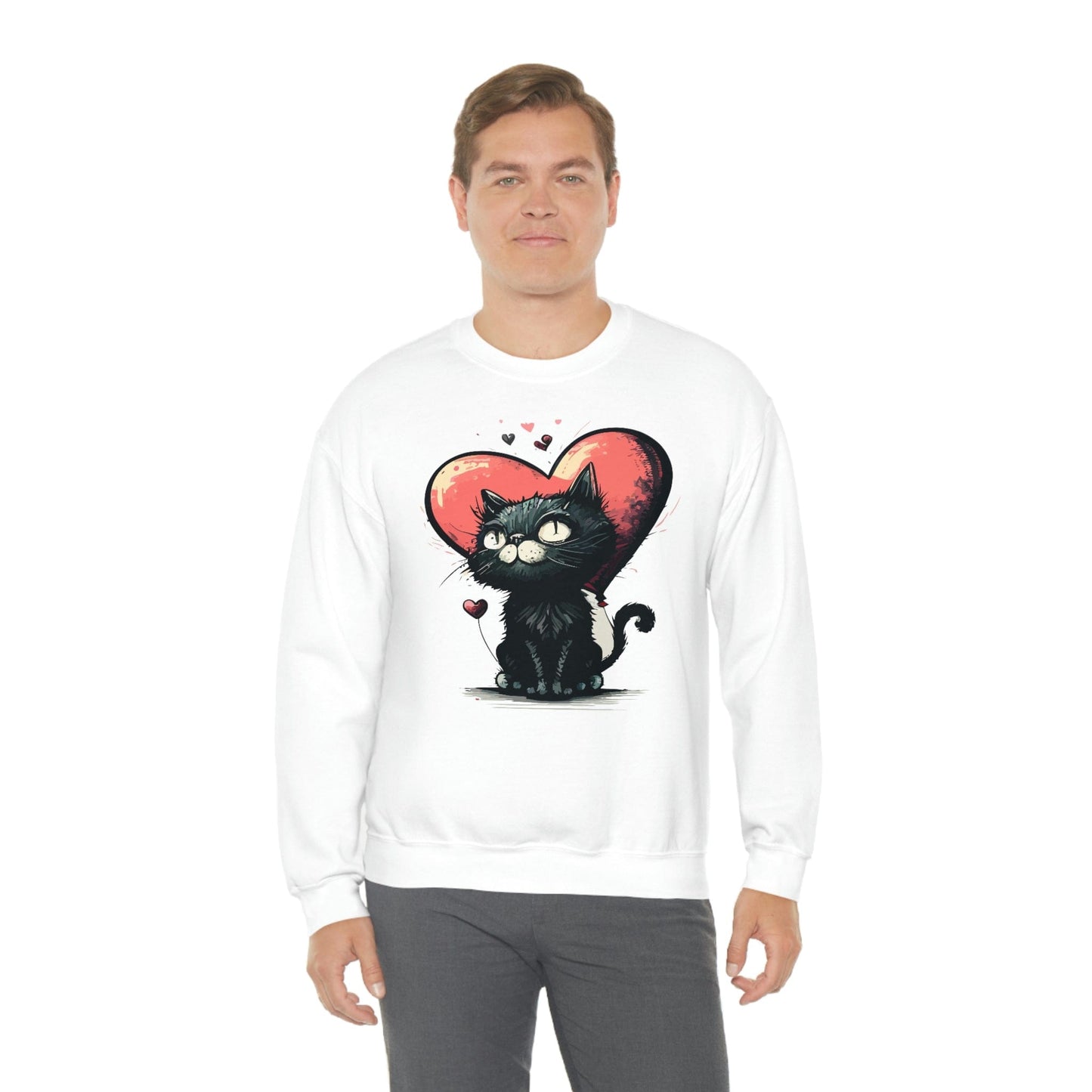 2023 Valentine's Day Sweatshirt: BlakCat with a Heart of Love