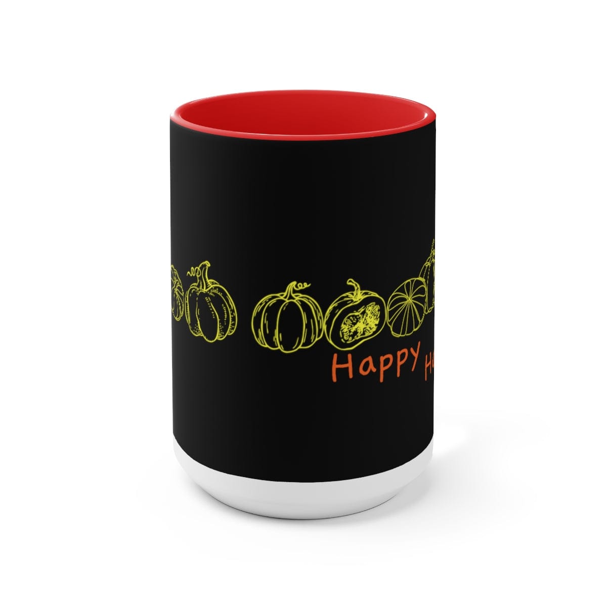 Pumpkin Mug, Happy Halloween Mug, Halloween Gifts, Autumn Gift, Couple Gift, 15 oz Two-Tone Coffee Mugs