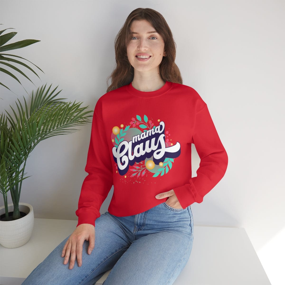 Christmas Mama Claus Sweatshirt, Crewneck Sweatshirt, Mummy Christmas Theme Sweater, Women's Christmas Crewneck, Mom to Be, Gift for Mum