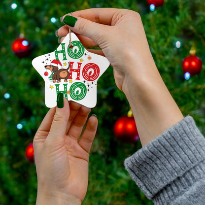 Ho Ho Ho Ceramic Ornament, 4 Shapes