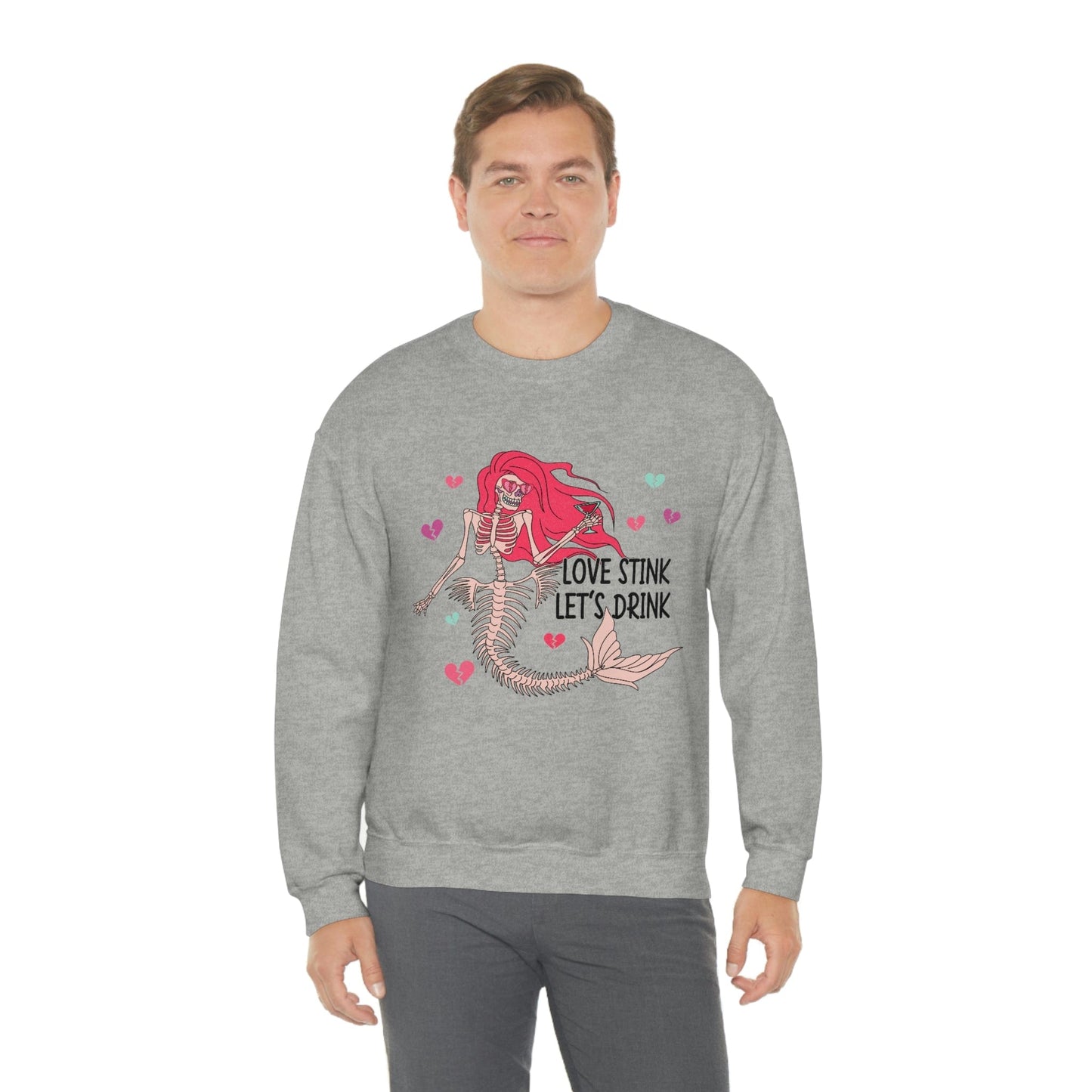 Anti-Valentine's Day 2023: Drink Like a Mermaid Skeleton Sweatshirt