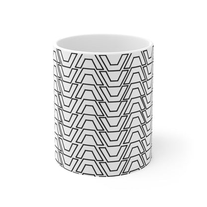 Geometric Design Mug, Tea Milk Mug, Birthday Mug, Ceramic Mug 11oz