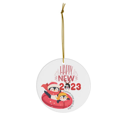 Happy New Year 2023 Ceramic Ornament, 4 Shapes