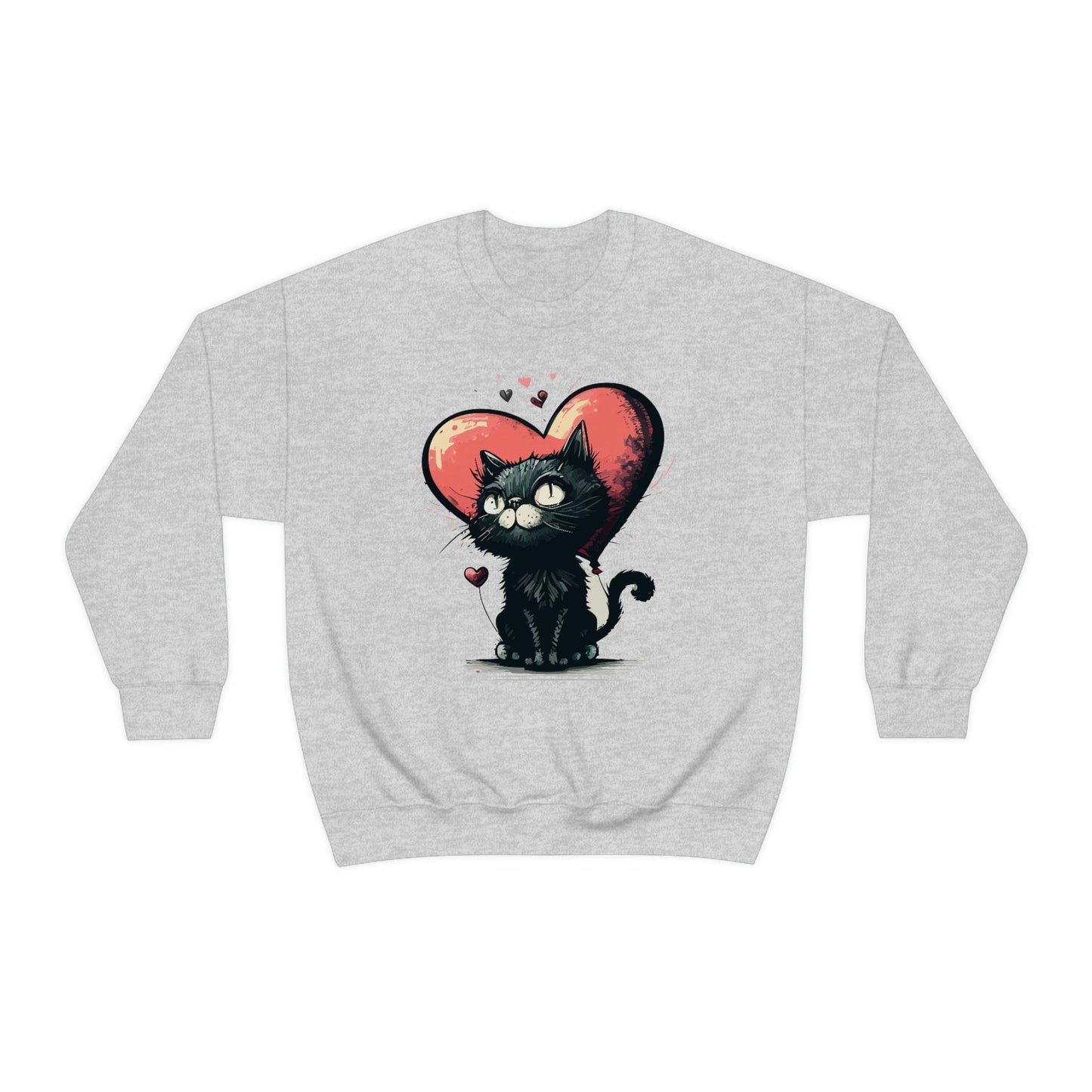 2023 Valentine's Day Sweatshirt: BlakCat with a Heart of Love