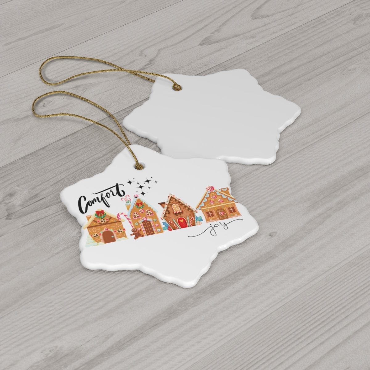 Comfort & Joy Ceramic Ornament, 4 Shapes