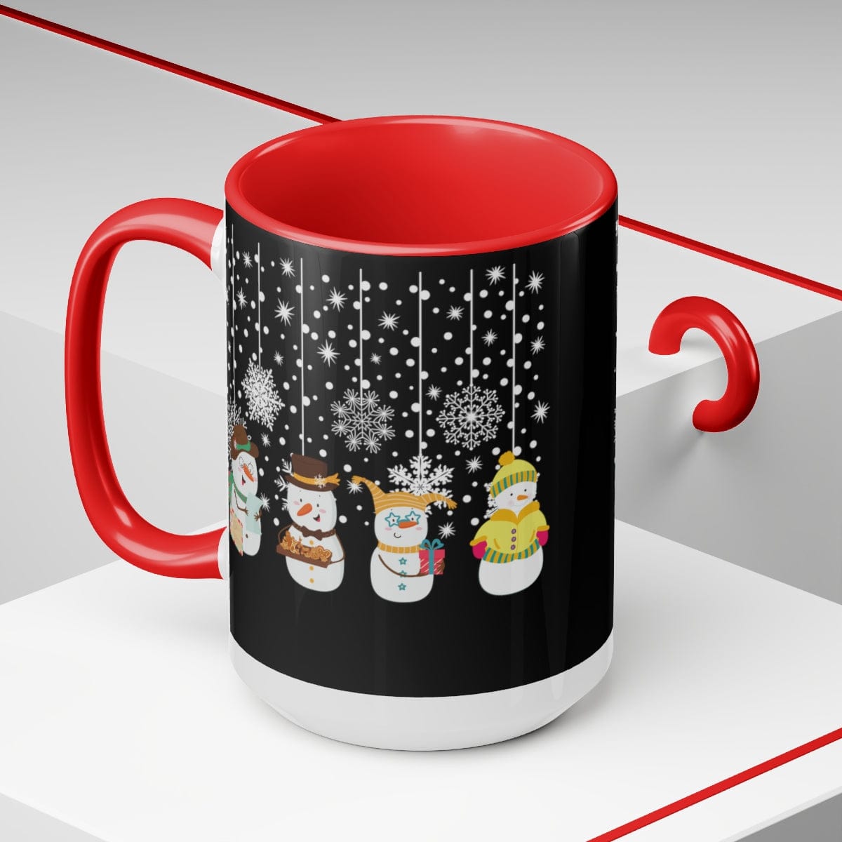 Cute Christmas Mug, Christmas Mug, Xmas Mug, Christmas Gift, Gift for Her 15 oz Two-Tone Coffee Mugs