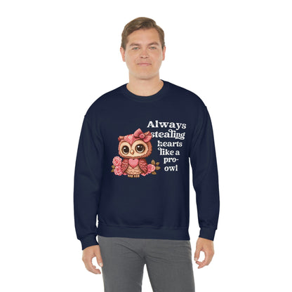 2023 Valentine's Day Gift: "Always Stealing Hearts Like a Pro Owl" Sweatshirt