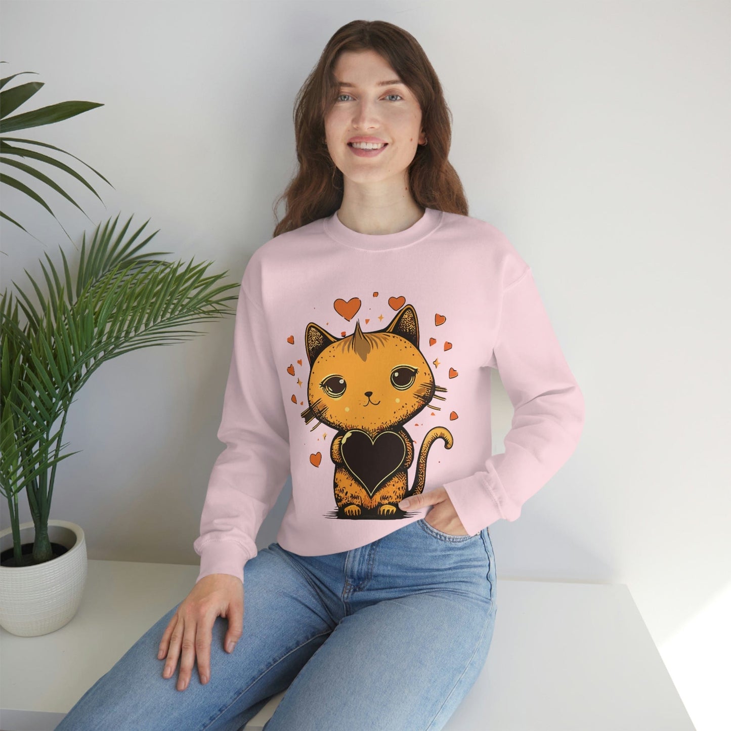 2023 Valentine's Day Sweatshirt: Cute Cats in Love Kawaii Style