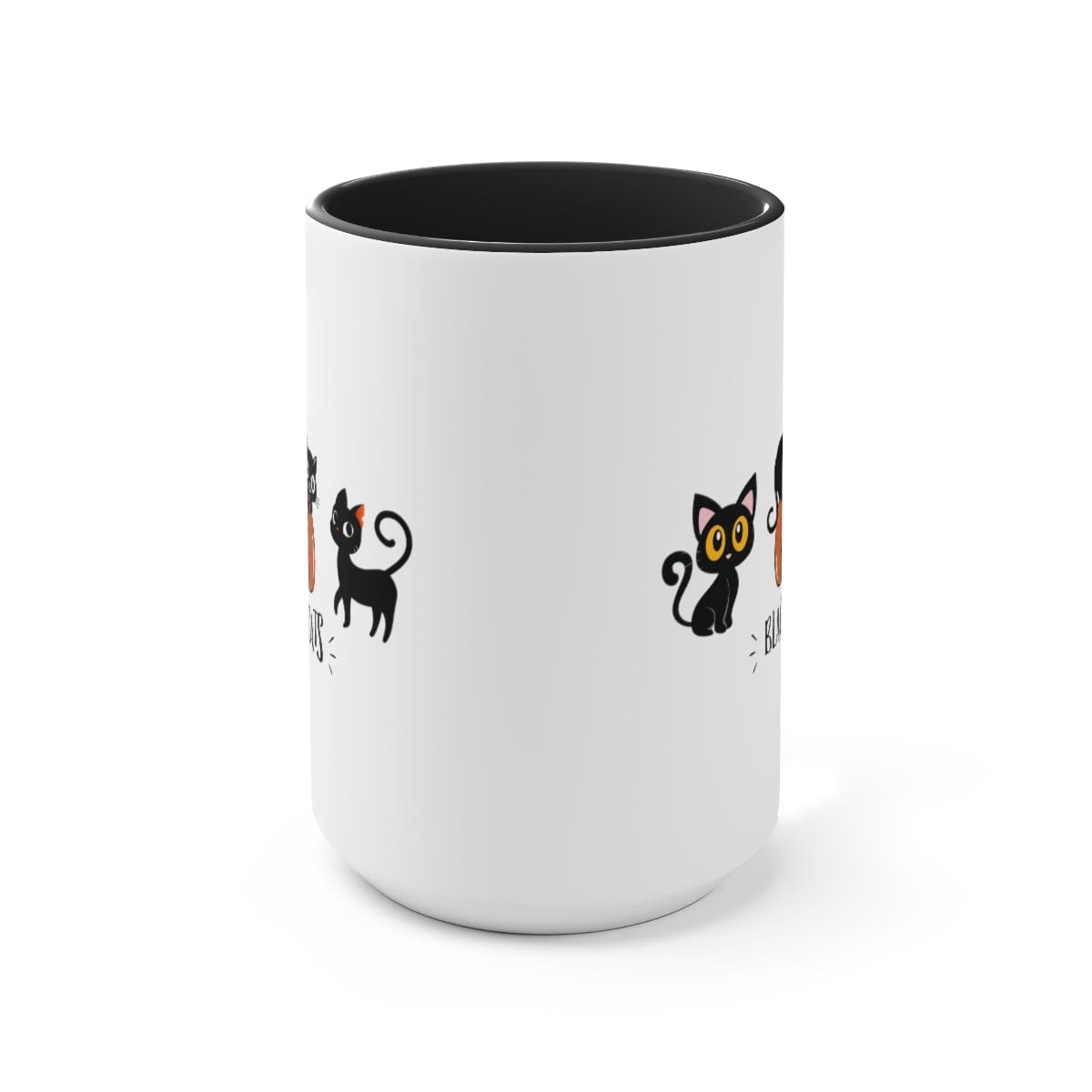 Halloween Cat Mug, Cat Lover Mug, Cute Fall Coffee Mug, Fall Vibes, Thanksgiving Gift 15 oz Two-Tone Coffee Mugs