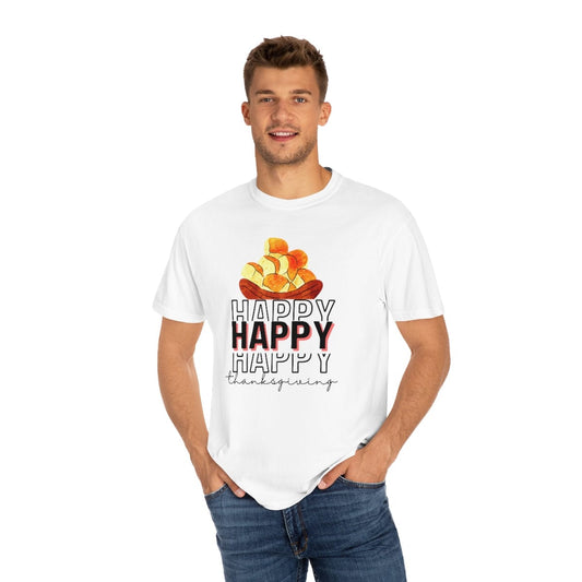 Happy Thanksgiving Comfort Colors, Thanksgiving Vacation Shirt, Thanksgiving Food T-Shirt, Thanksgiving Dinner Shirt, Thanksgiving Family Gift Unisex Garment-Dyed T-shirt