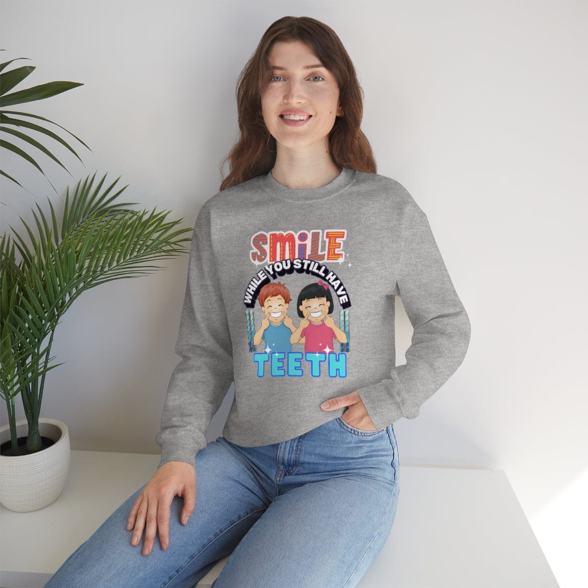 Smile While You Still Have Teeth Sweatshirt, Crewneck Sweatshirt, Mummy Christmas Theme Sweater, Women's Christmas Crewneck, Mom to Be, Gift for Mum