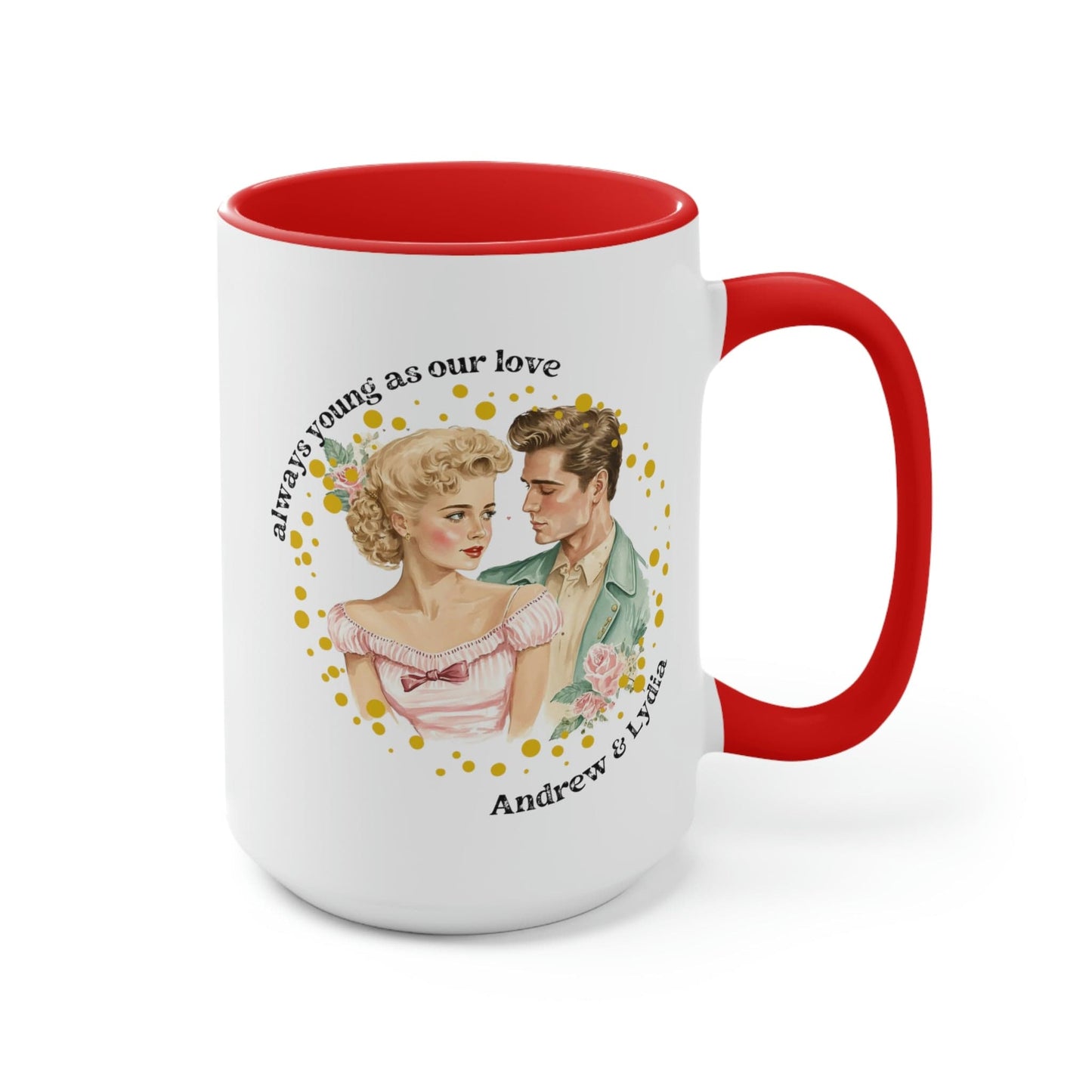 Vintage Love Two-Tone Coffee Mug: The Perfect Valentine's Gift by Sarsari Creations