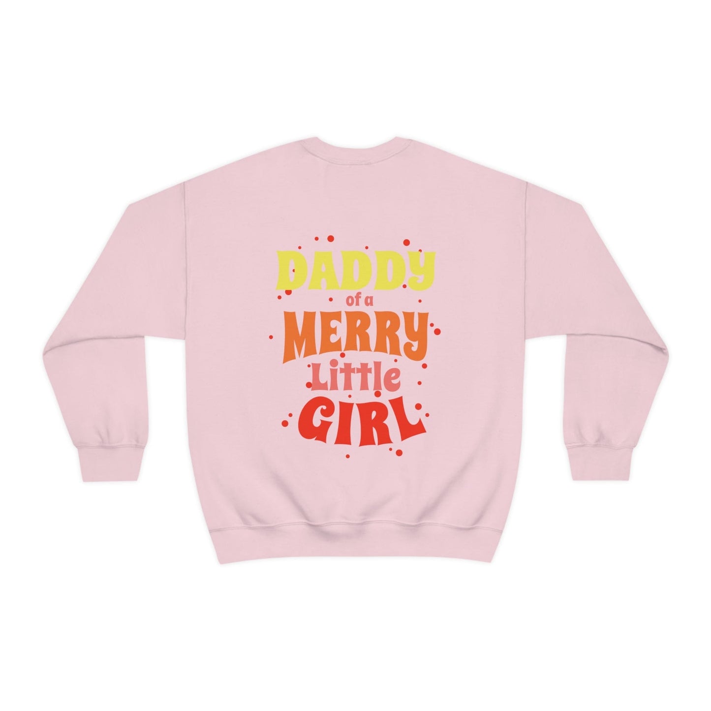 Daddy of a Merry Little Girl Oversized Men's Sweatshirt Back Print