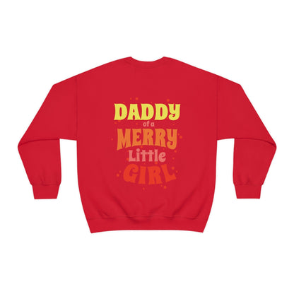 Daddy of a Merry Little Girl Oversized Men's Sweatshirt Back Print