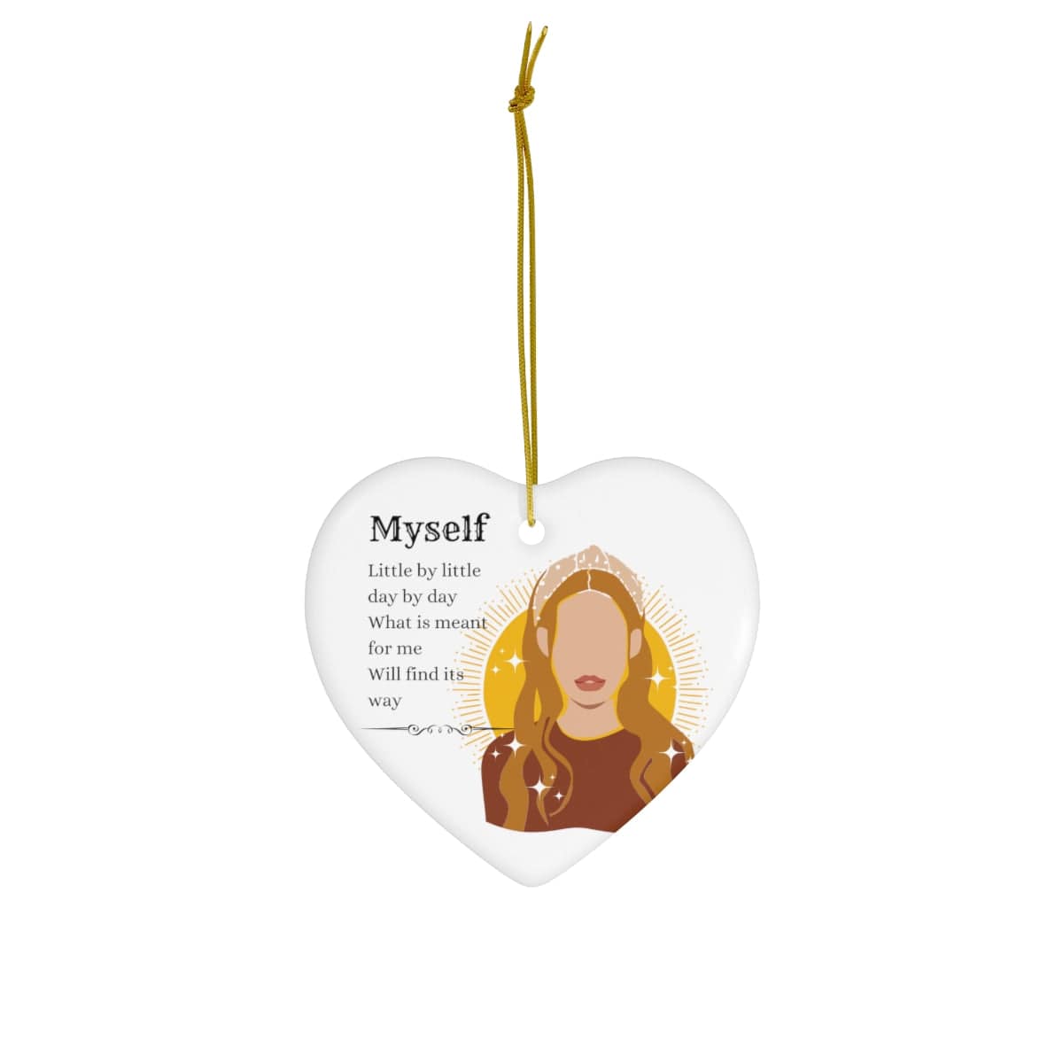 Loving Myself Christmas Ceramic Ornament, 4 Shapes