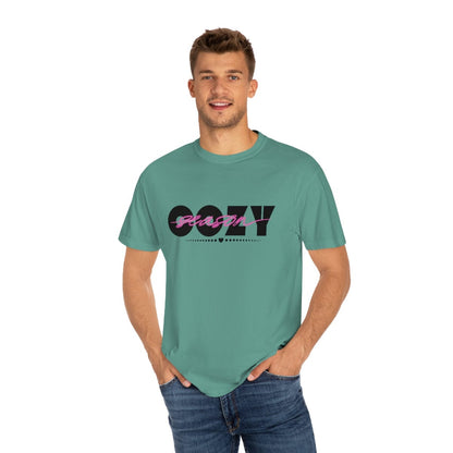 Men Cozy Season Shirt, Comfort Colors Shirt, Cozy Vibes T-Shirt, Fall Shirt, Thanksgiving Gift, Unisex Garment-Dyed T-shirt