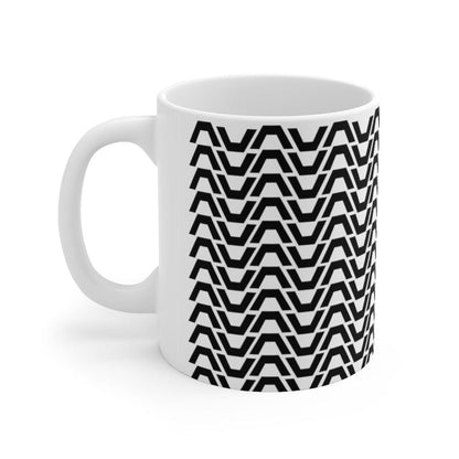 Triangle Pattern Mug, Tea Mug, Gift for Mom, Ceramic Mug 11oz