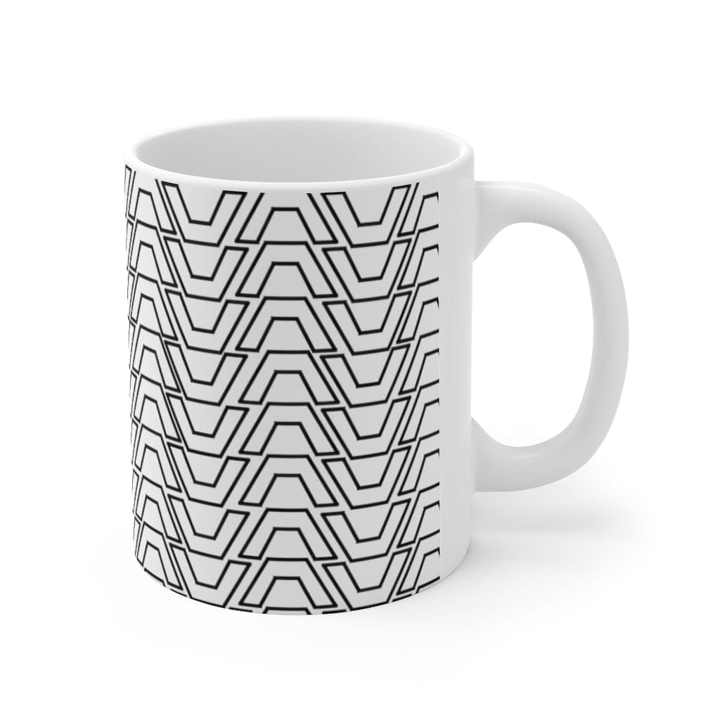 Geometric Design Mug, Tea Milk Mug, Birthday Mug, Ceramic Mug 11oz