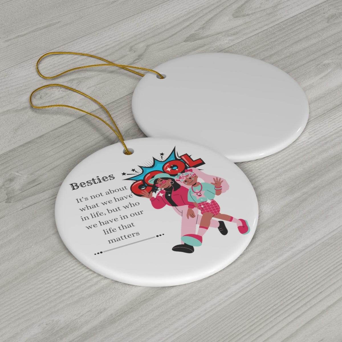 The Besties Christmas Ceramic Ornament, 4 Shapes