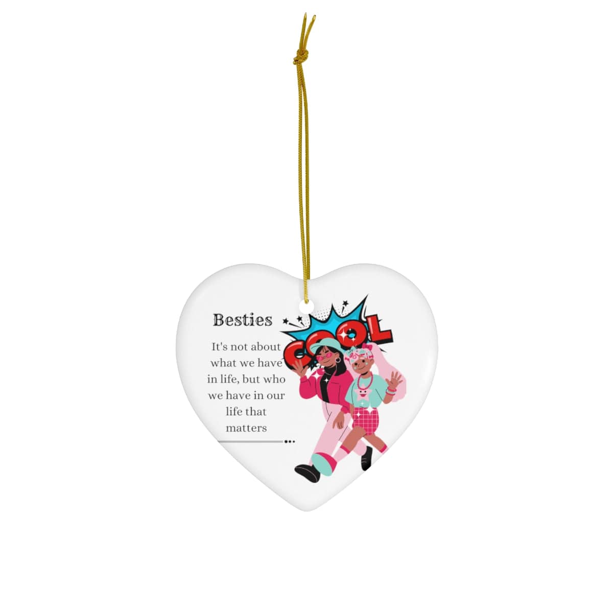 The Besties Christmas Ceramic Ornament, 4 Shapes