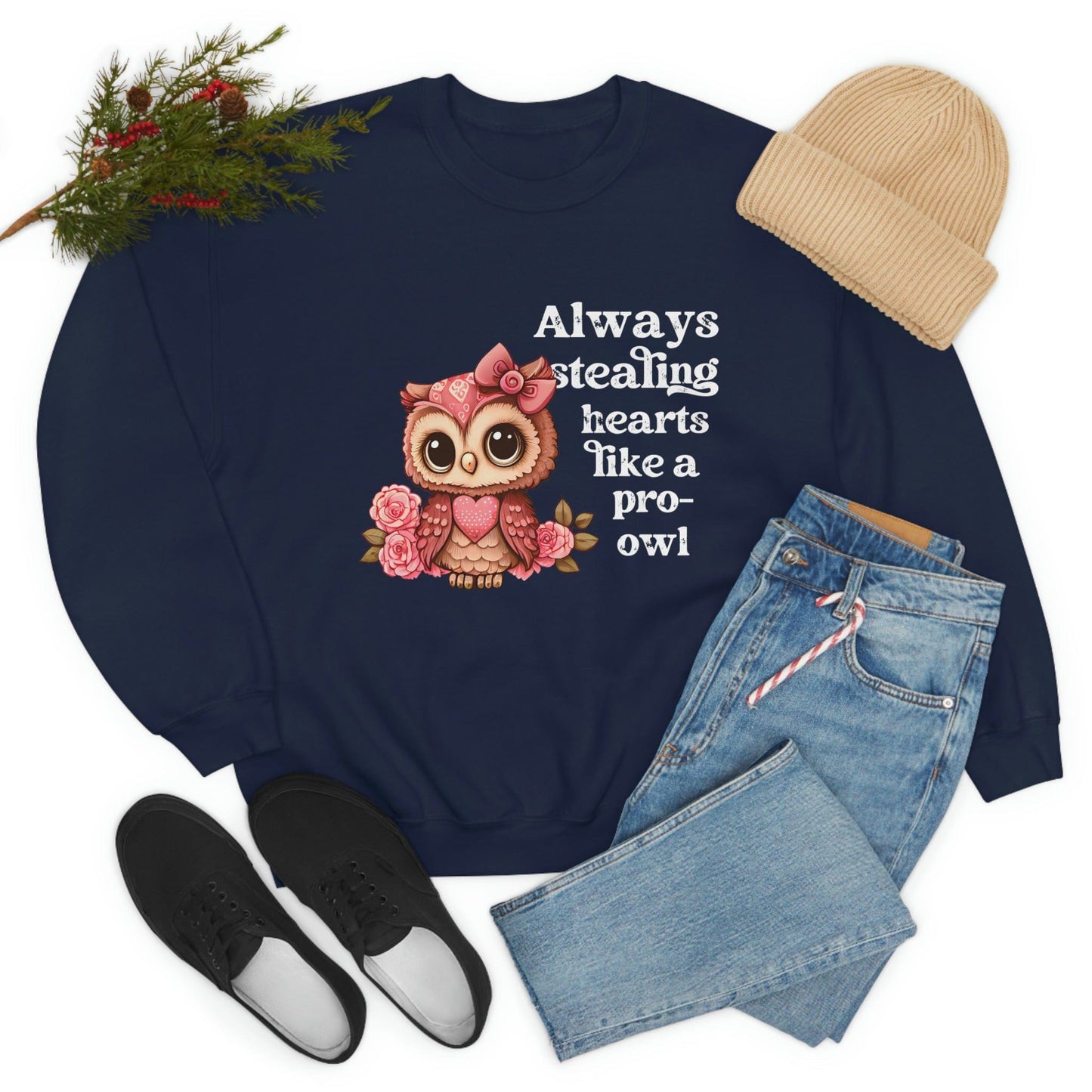 2023 Valentine's Day Gift: "Always Stealing Hearts Like a Pro Owl" Sweatshirt