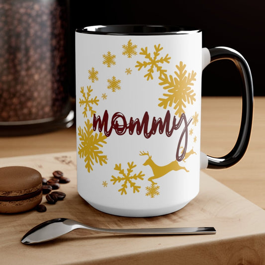 Dear Mommy Coffee Mug, Home Decor, Gift for Mom 15 oz Two-Tone Coffee Mugs