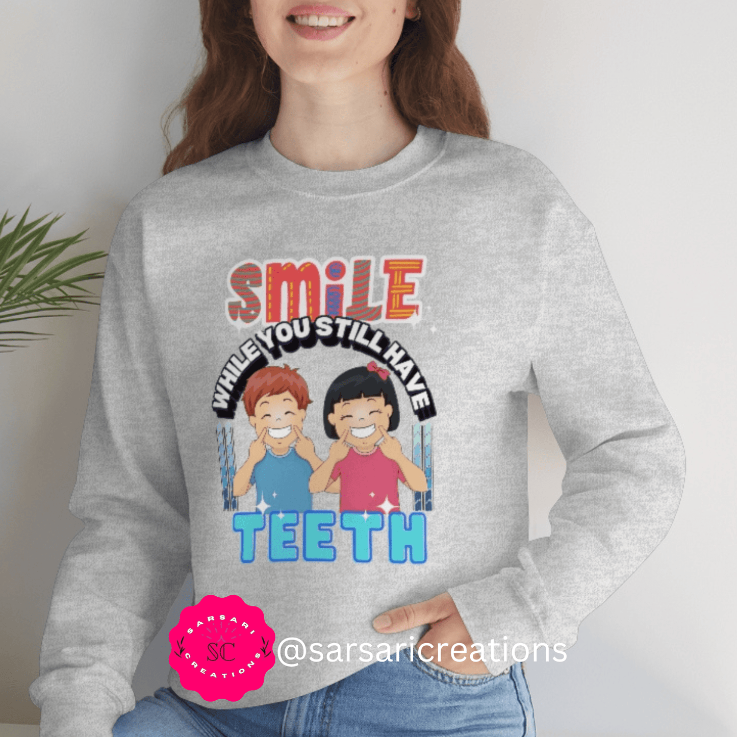 Smile While You Still Have Teeth Sweatshirt, Crewneck Sweatshirt, Mummy Christmas Theme Sweater, Women's Christmas Crewneck, Mom to Be, Gift for Mum