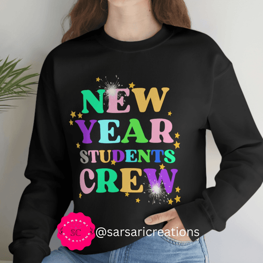 Unisex New Year Students Crew Sweatshirt, Positive Retro Vibe Sweatshirt, New Year's Day Gift