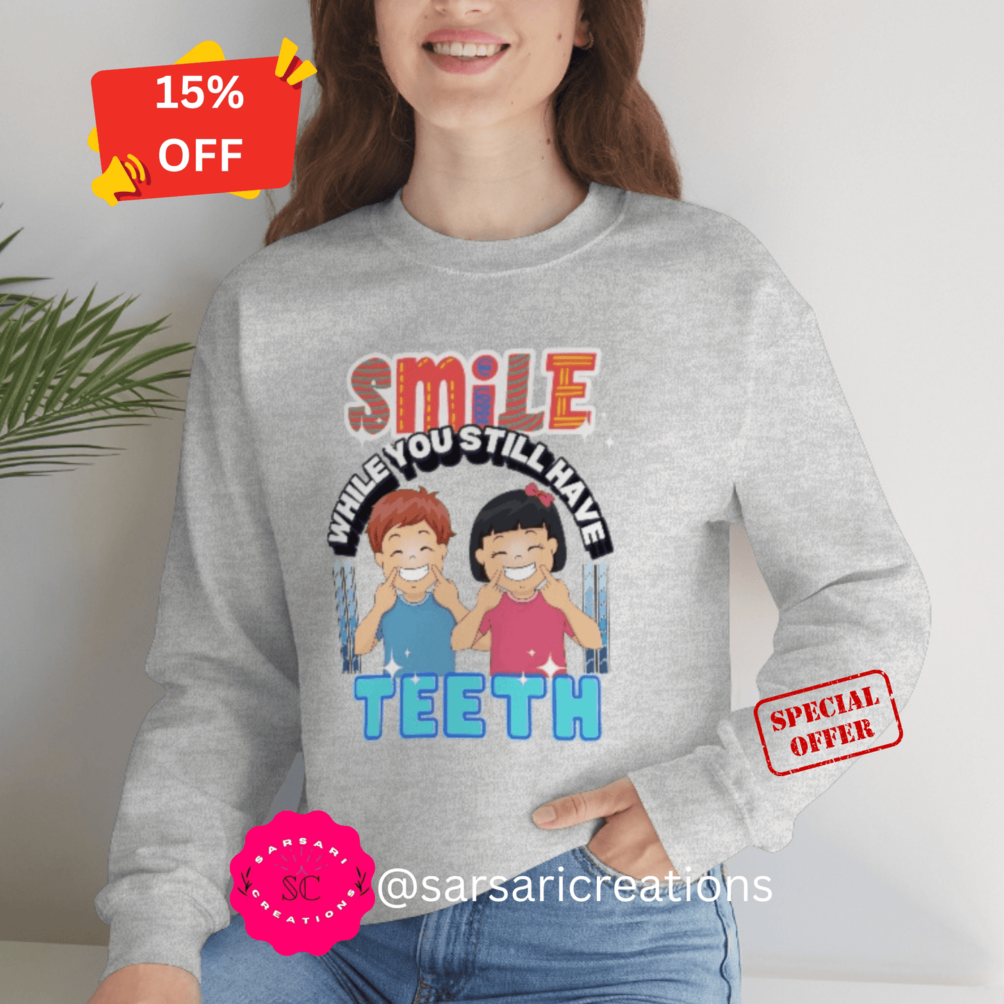 Smile While You Still Have Teeth Sweatshirt, Crewneck Sweatshirt, Mummy Christmas Theme Sweater, Women's Christmas Crewneck, Mom to Be, Gift for Mum